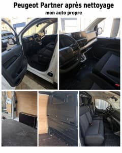 Habitacle d’un Peugeot Partner après nettoyage intérieur